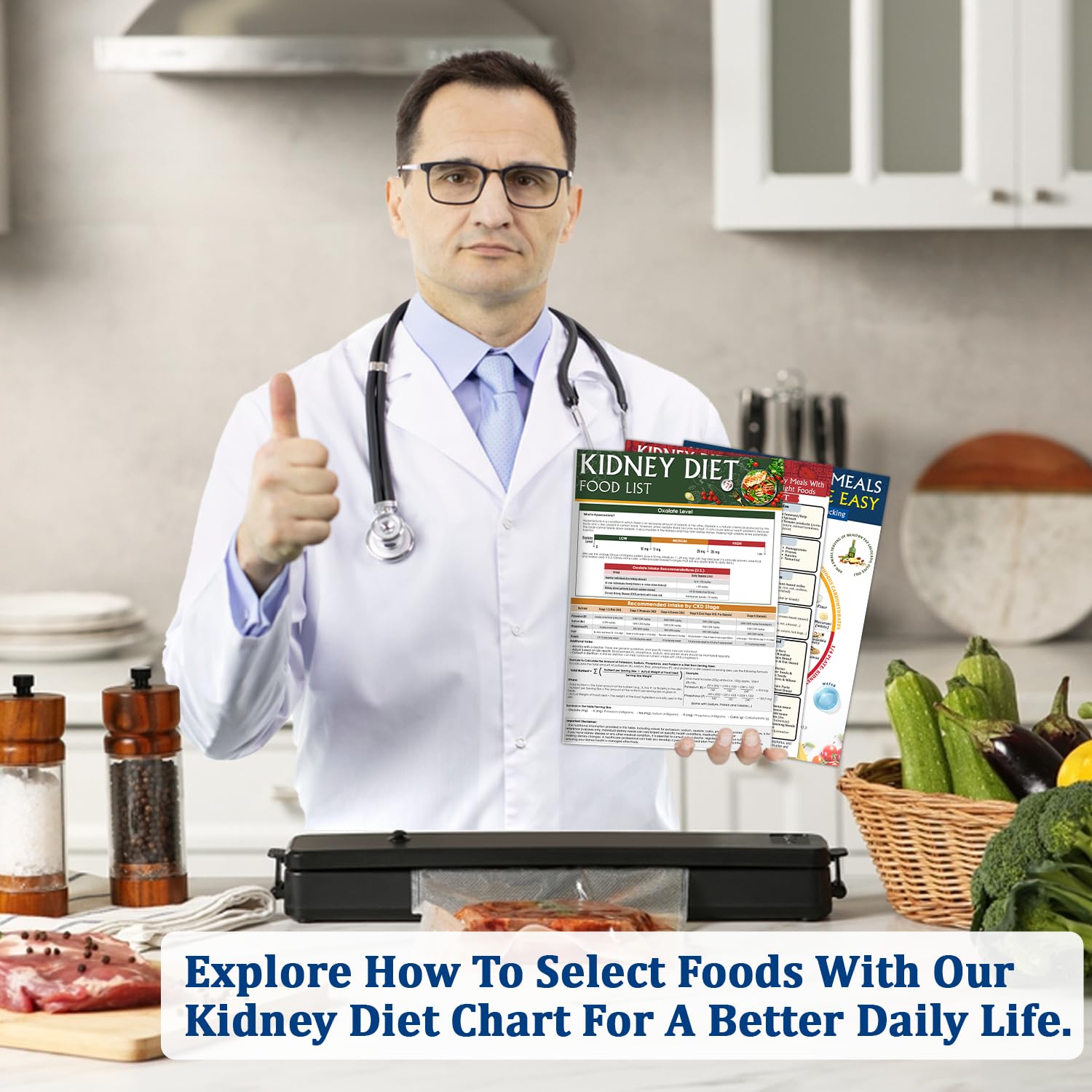 NONLAE Set 3 Kidney Friendly Food List Chart - Kidney Disease Food Chart for Renal Diet, CKD, Dialysis, Stones & Hyperoxaluria, Foods to Eat & Avoid, Low Sodium Potassium Phosphorus Oxalate Guide, Easy Kidney Diet for Beginners — Amazon image 5