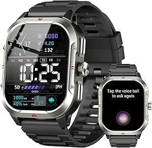 Reloj Inteligente Hombre con GPS, 2.06” HD Smartwatch con Llamadas Bluetooth, IP68 Fitness Tracker con 110+ Modos Deportivos, Monitor de Sueño/Podómetro/Pulsómetro/SpO2 Smart Watch para Android iOS