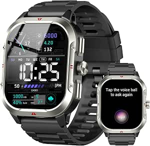 💎 71% MEGA DEAL! Reloj Inteligente Hombre con GPS, 2.06” HD Smartwatch con Llamadas Bluetooth, IP68 Fitness Tracker con 110+ Modos Deportivos, Monitor de Sueño/Podómetro/Pulsómetro/SpO2 Smart Watch para Android iOS