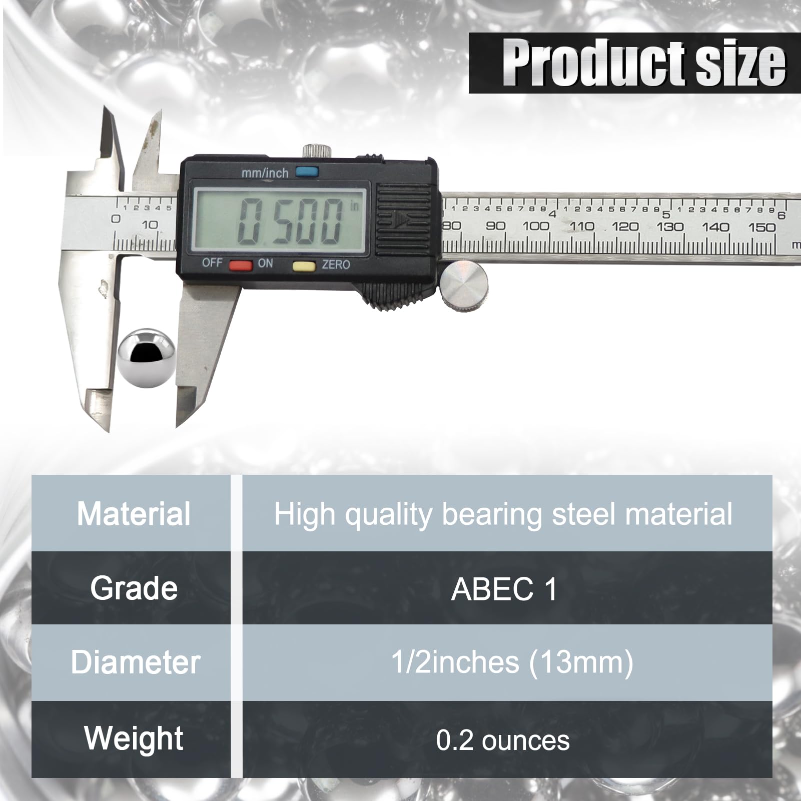Chrome Steel Bearing Balls - 25 Pack (1/2 Inch) -2
