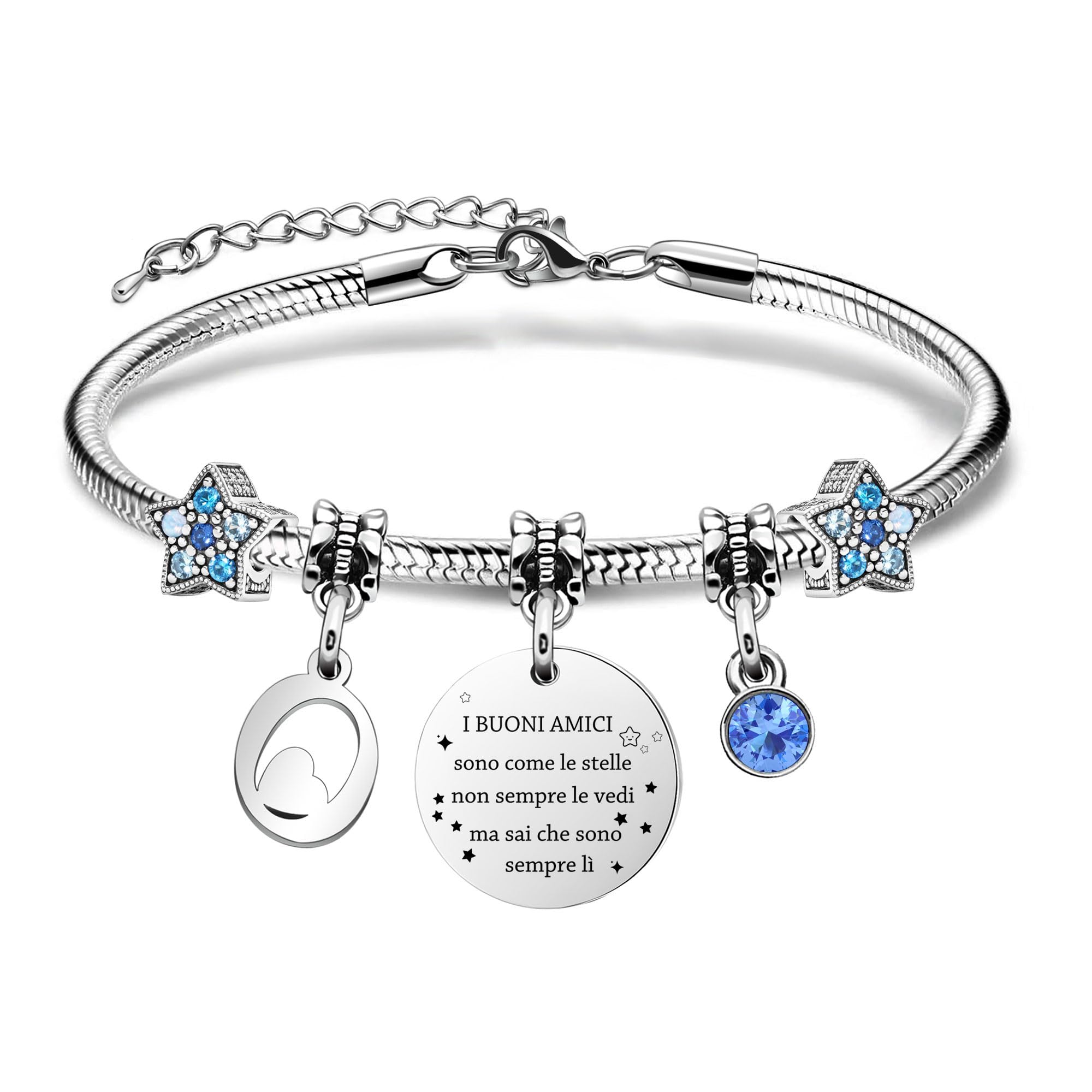 COEROW Braccialetti Delle Donne Con Lettere Iniziali-Regalo Personalizzato Per Buoni Amici,Amicizia Stella Bracciale e Ragazze Braccialetti-Nome Braccialetti Dare Sorella Collega Figlia Gioielli