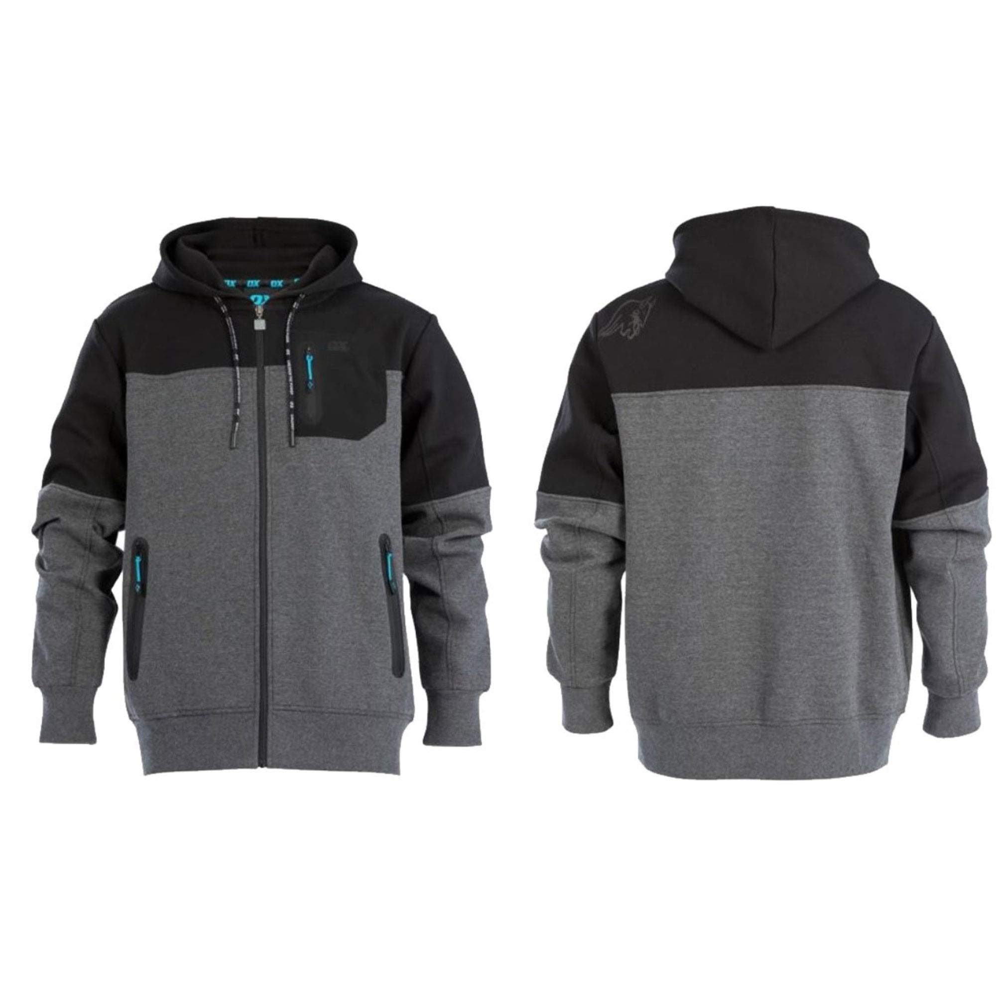 Ox Tools Black And Grey Ox Tech Hoodie - Medium