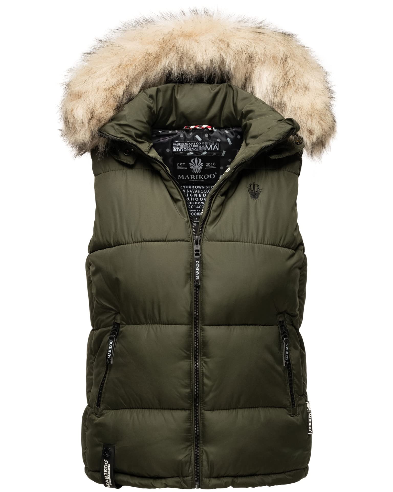 Marikoo Steppweste Eisflöckchen Damen, Olive, Größe S