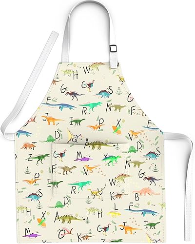 Kids Aprons for Girls and Boys, Toddler Apron with Pocket for Painting, Cooking, Baking, Gardening and Crafts