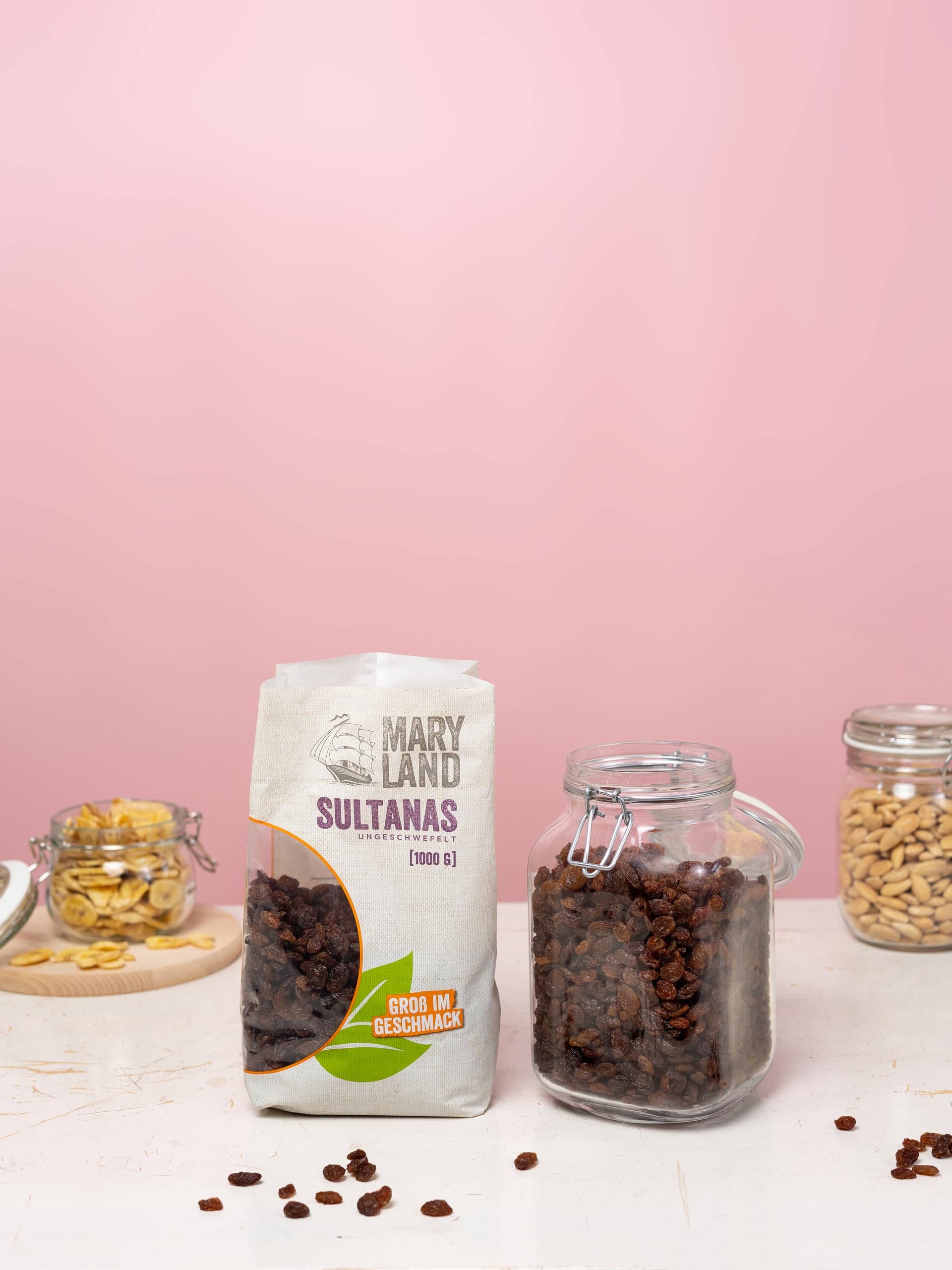 Maryland Sultanas 1000g Vorratspackung 4er Pack – Sultanas ungeschwefelt, natürlich süß ohne extra Zucker – Ohne Konservierungsstoffe – Perfekt zum Backen und Snacken im Großbeutel (4 x 1000g)