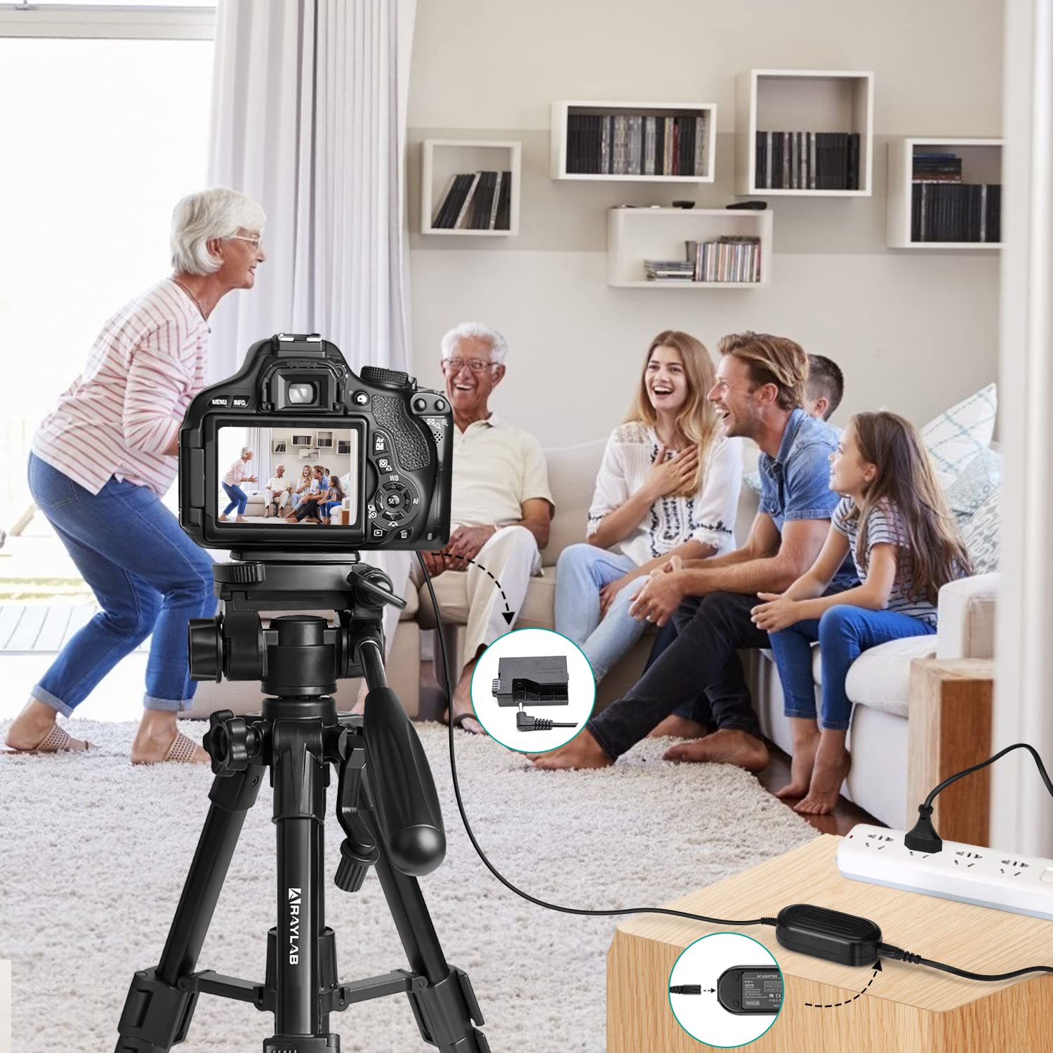 ACK-E8 Adattatore di alimentazione CA DR-E8 Accoppiatore CC LP-E8 Batteria fittizia per Canon EOS 550D 600D 650D 700D Rebel T2i T3i T4i Kiss X4 X5 X6i Fotocamere