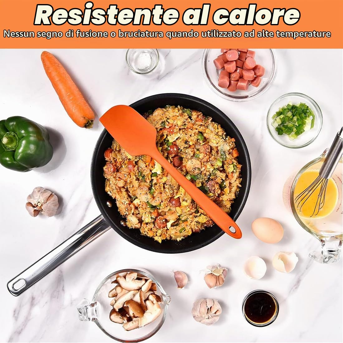 2 Pezzi Spatola Silicone, Marisa da Cucina, Leccapentole Silicone, Spatole in Silicone da Cucina Utensili Cucchiaio, Spatola per Dolci, per Cottura e Miscelazione, Resistenti al Calore
