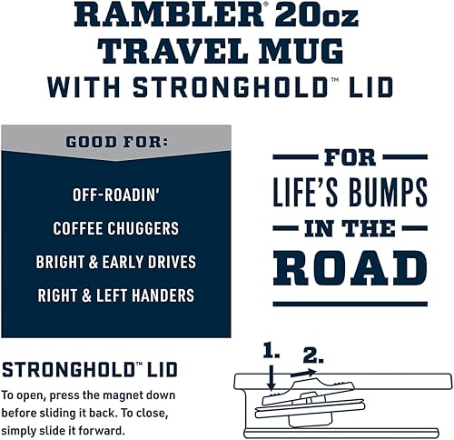 Miniatura 2 de YETI - Vaso de viaje Rambler de 20 onzas, de acero inoxidable, aislada al vacío con tapa fuerte Stronghold