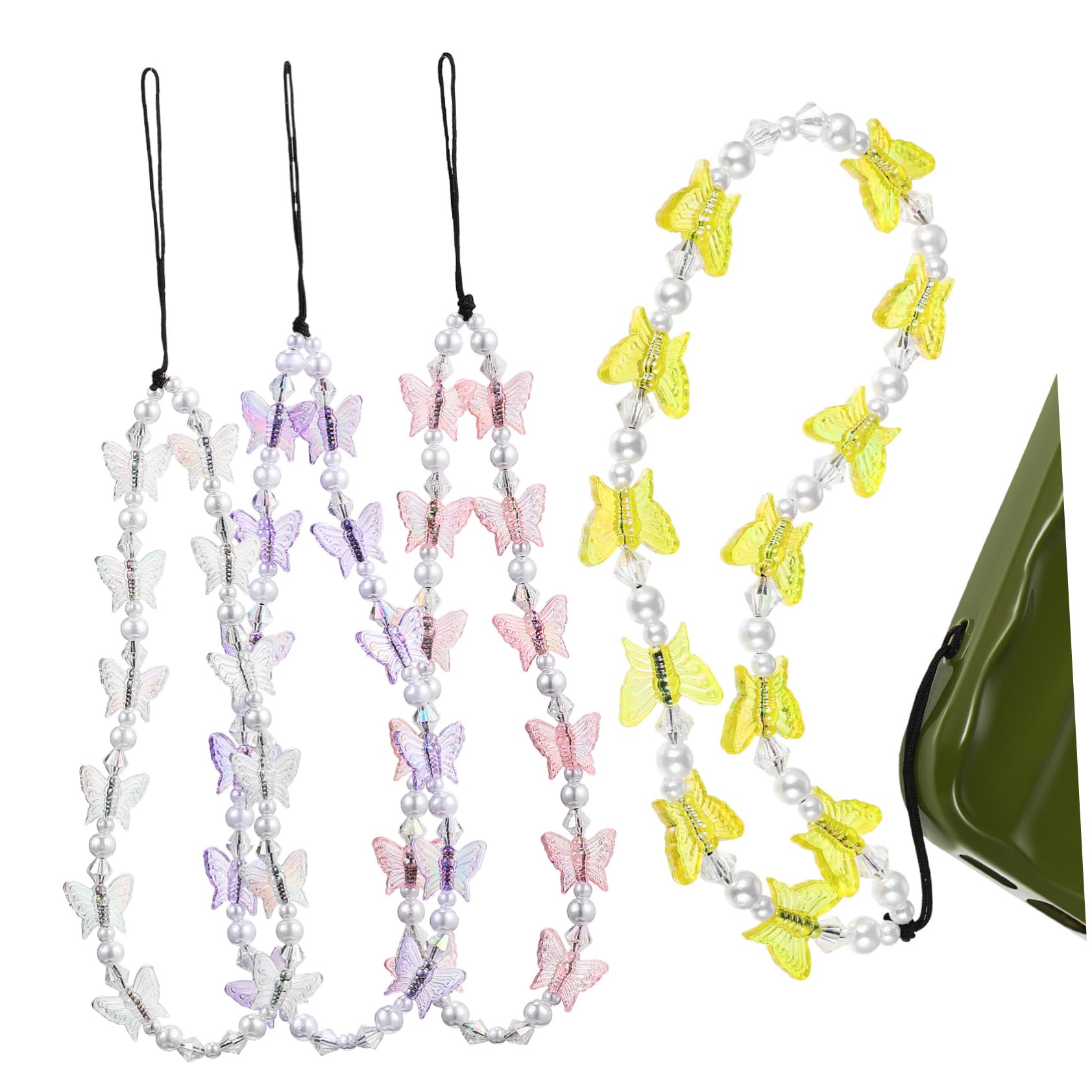 Tofficu 5 Series Cuerda Decorativa Para Teléfono Móvil Morada Amarilla Correa Y Corta Colgante Para Accesorios Y Decoración 4 Piezas X 5