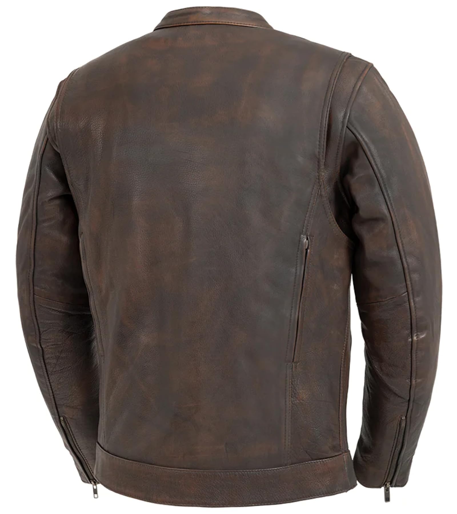 First Mfg Co - Raider - Men's Motorcycle Biker Riding Copper Leather Jacket - 7X Large - Action Back Armor Pockets Gussets Sun glasses slit Vented