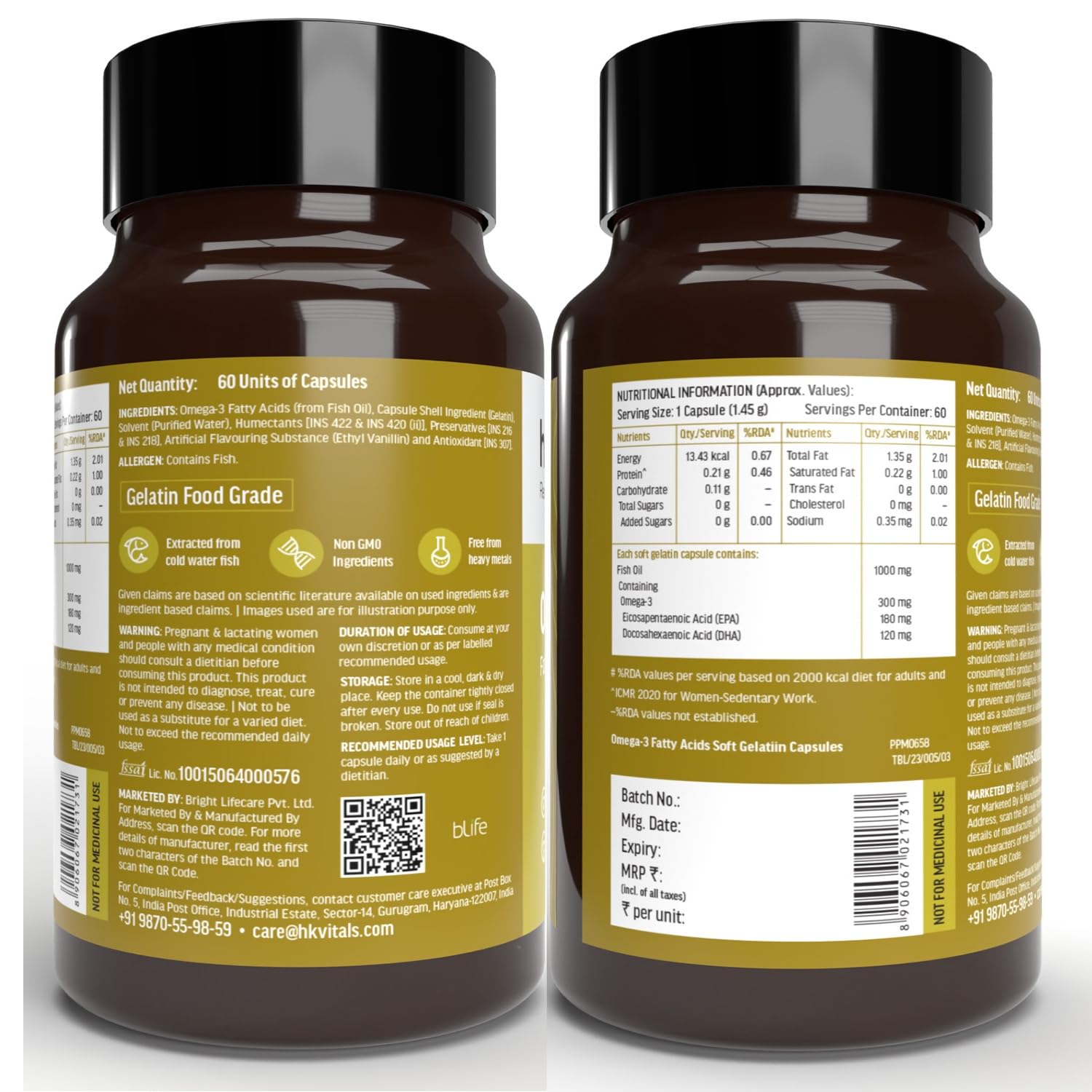 hk vitals Omega 3, 60 Fish Oil Capsules + Multivitamin — Amazon image 6