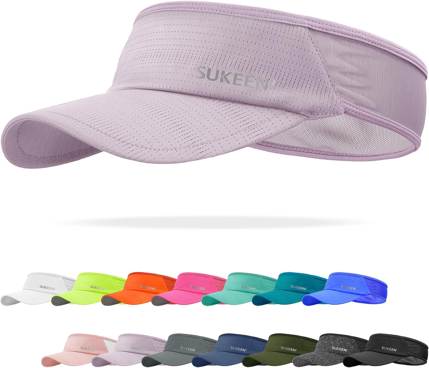 Sukeen Sports Sun Visor Men Women Lightweight Packable Cooling Stretchy Visor Hat for Running, Tennis, Golf