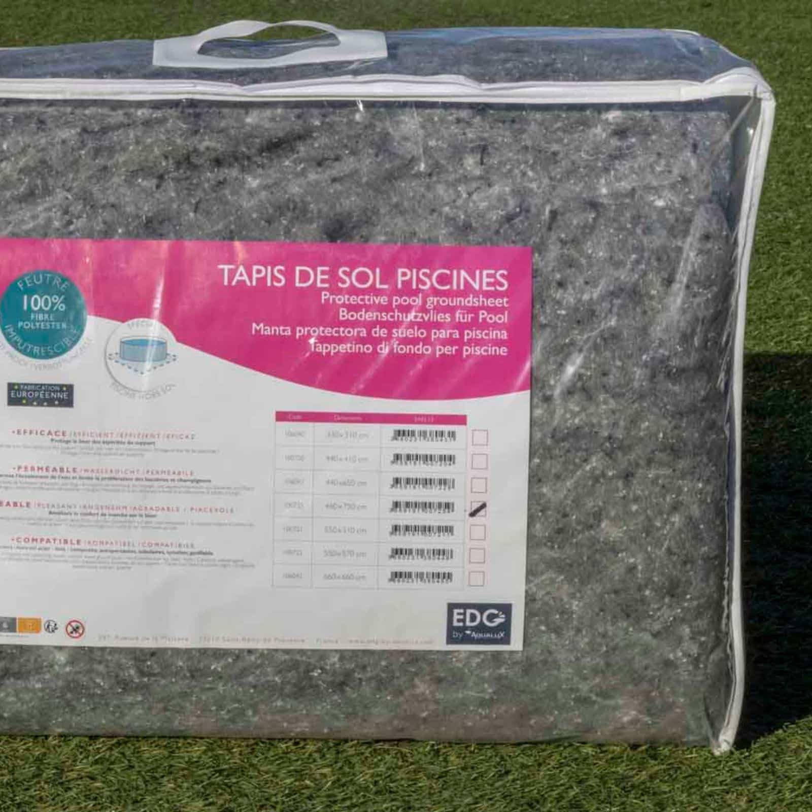Tapis De Sol Piscine Hors Sol - 550 x 510 cm – 110 g/m² - Feutrine Piscine - Protection Liner - EDG