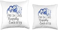 Vista 3 de Horse Princess And She Lived Happily Ever After And She Lived Happily Ever After - Almohada de 18 x 18 pulgadas, multicolor