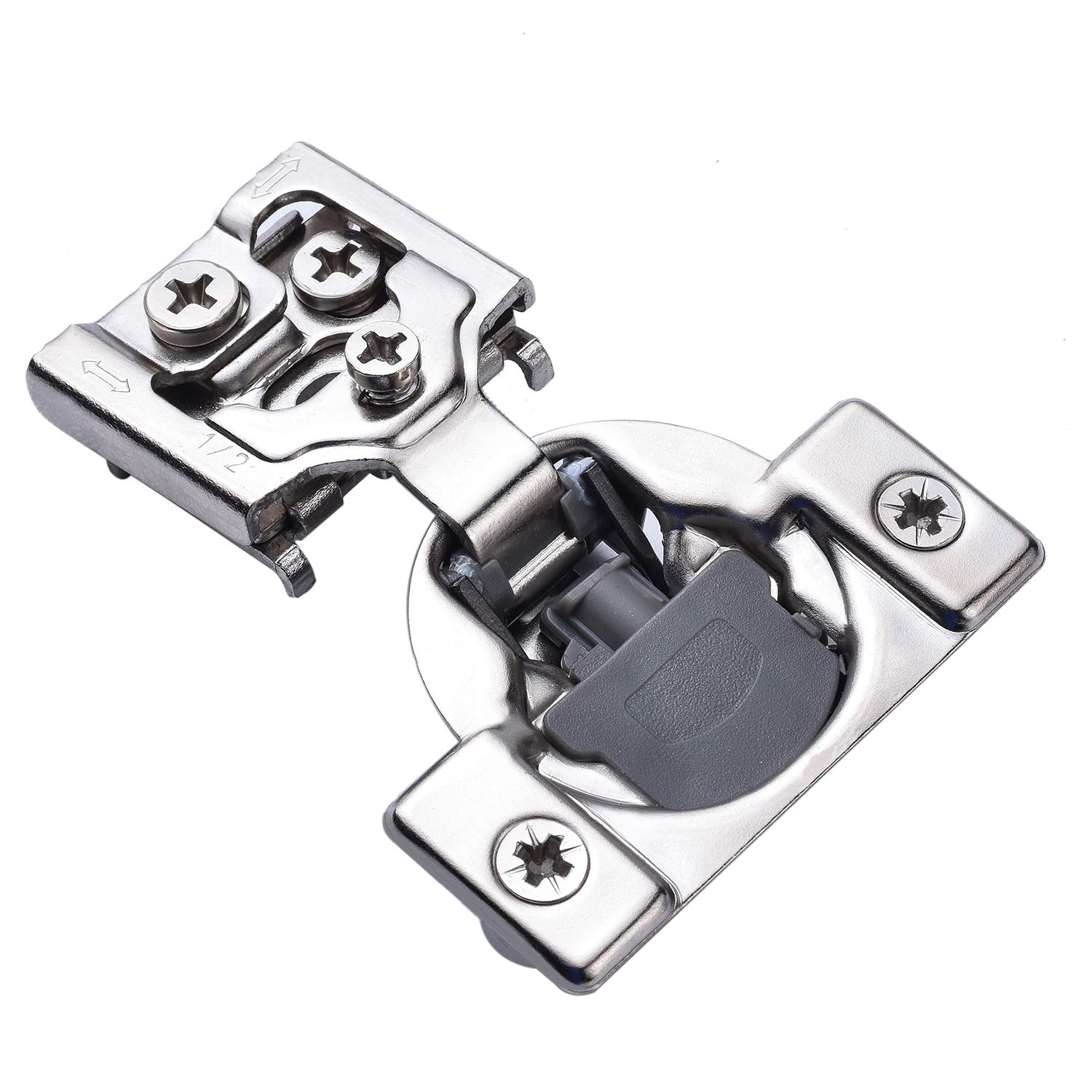 Luokim Compact Face Frame Hinge1/2" OverlaySoft Close Hinge for face Frame CabinetNickel Finish