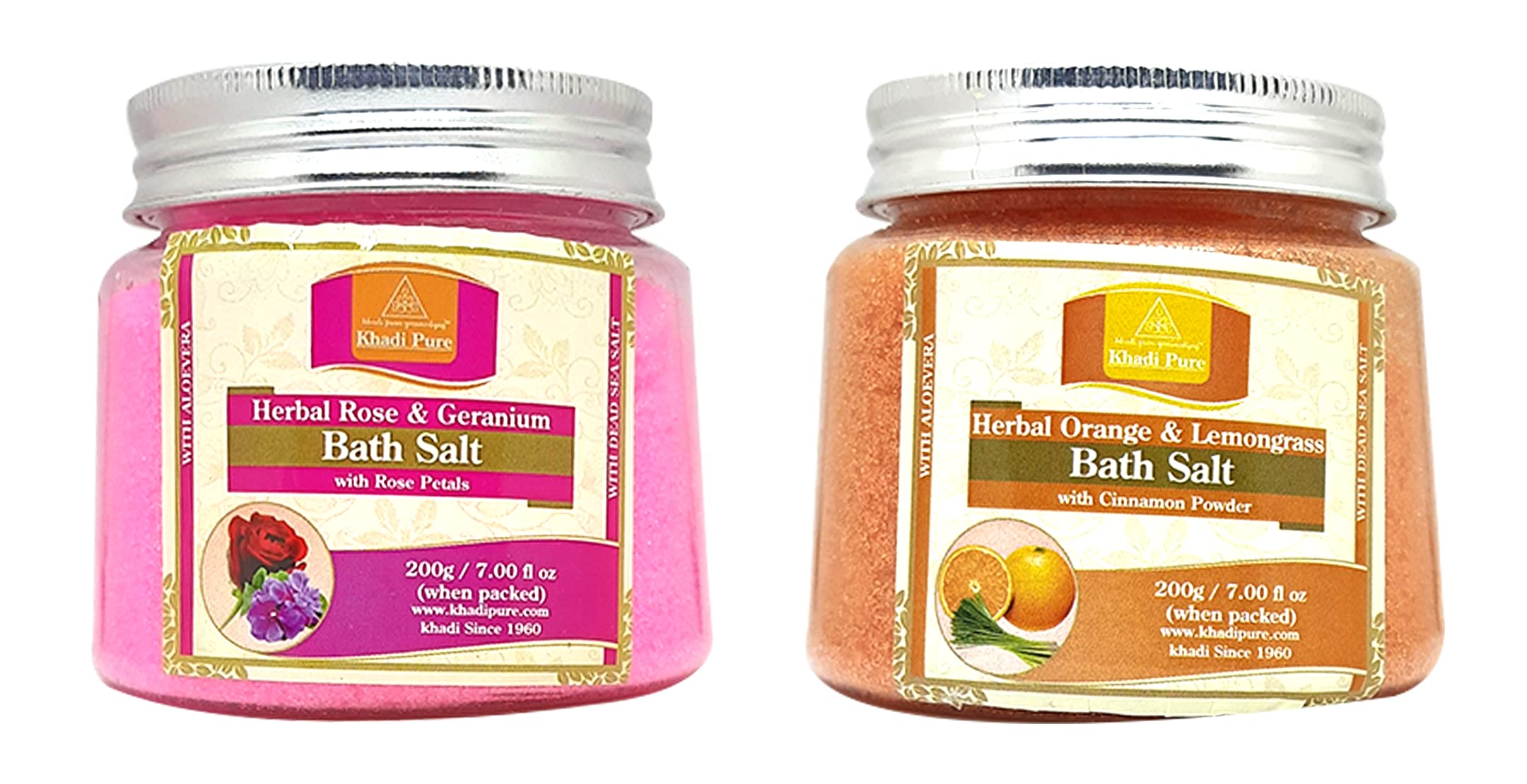 Khadi Pure Orange & Rose Bath Salt, 200 g (Pack of 2)-image-26