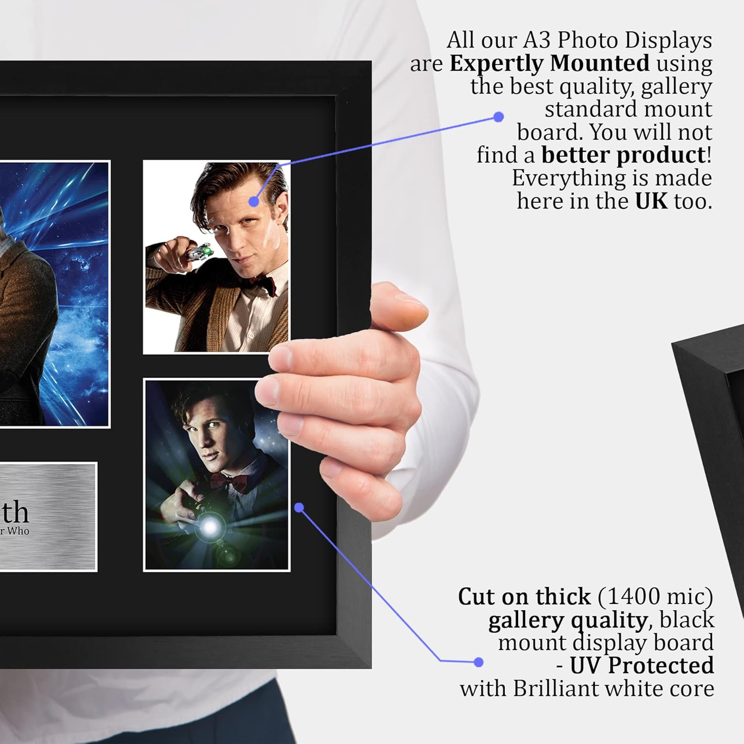 HWC Trading Matt Smith Dr Who 16 x 12 inch (A3) Printed Gifts Signed Autograph Picture for TV Show Fans - 16" x 12" Framed