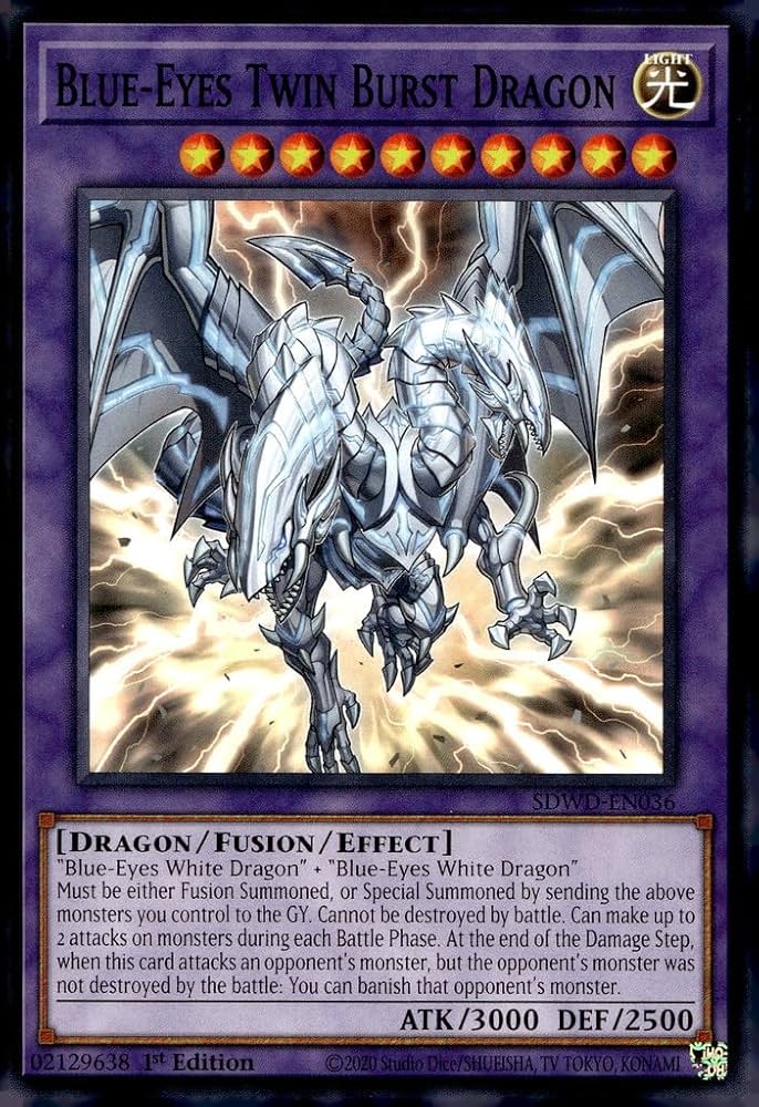 Amazon.com: Blue-Eyes Twin Burst Dragon - SDWD-EN036