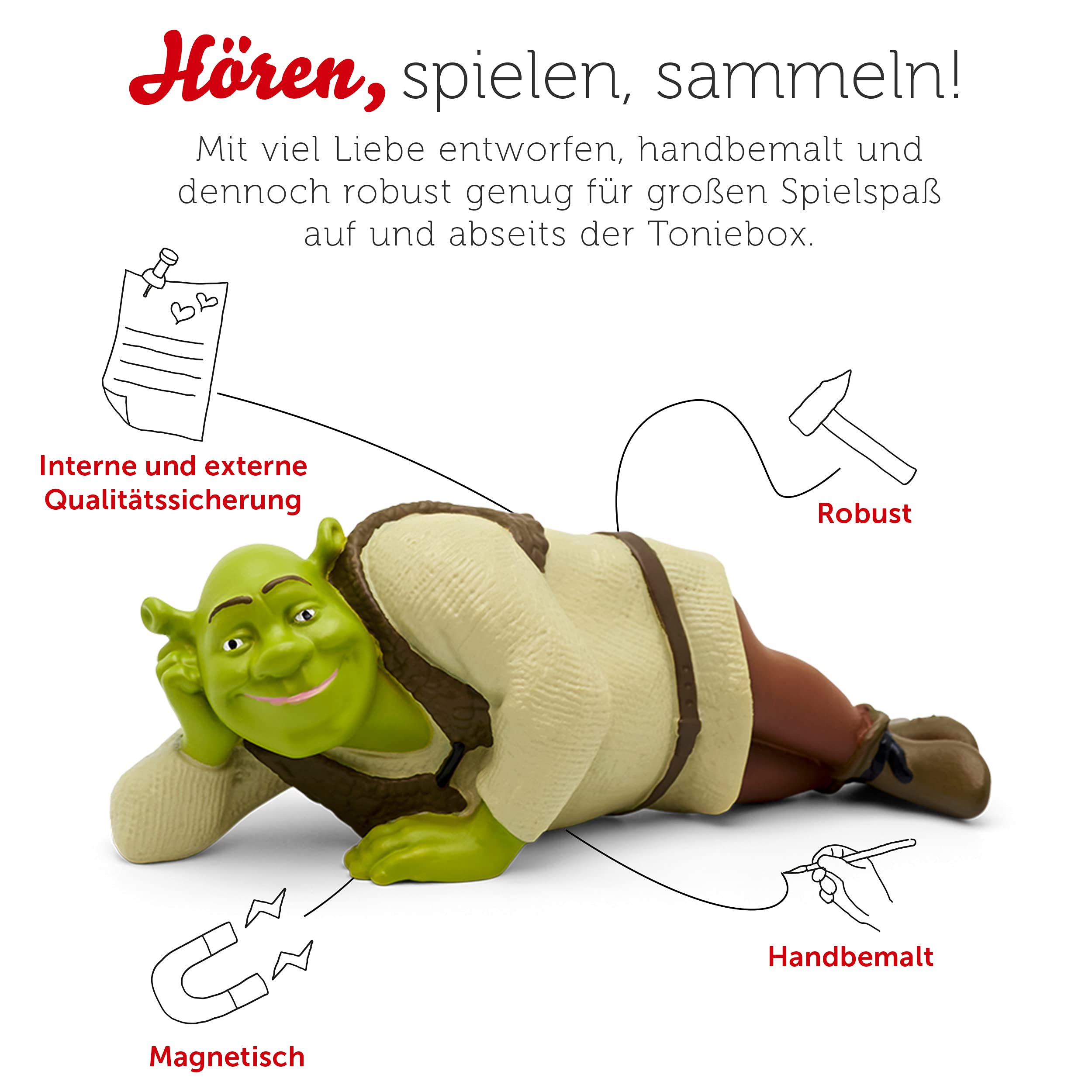 tonies Figurka do słuchania Toniebox, Shrek – wspaniały bohater, słuchowisko do filmu, dla dzieci od 7 lat, czas odtwarzania ok. 62 minut