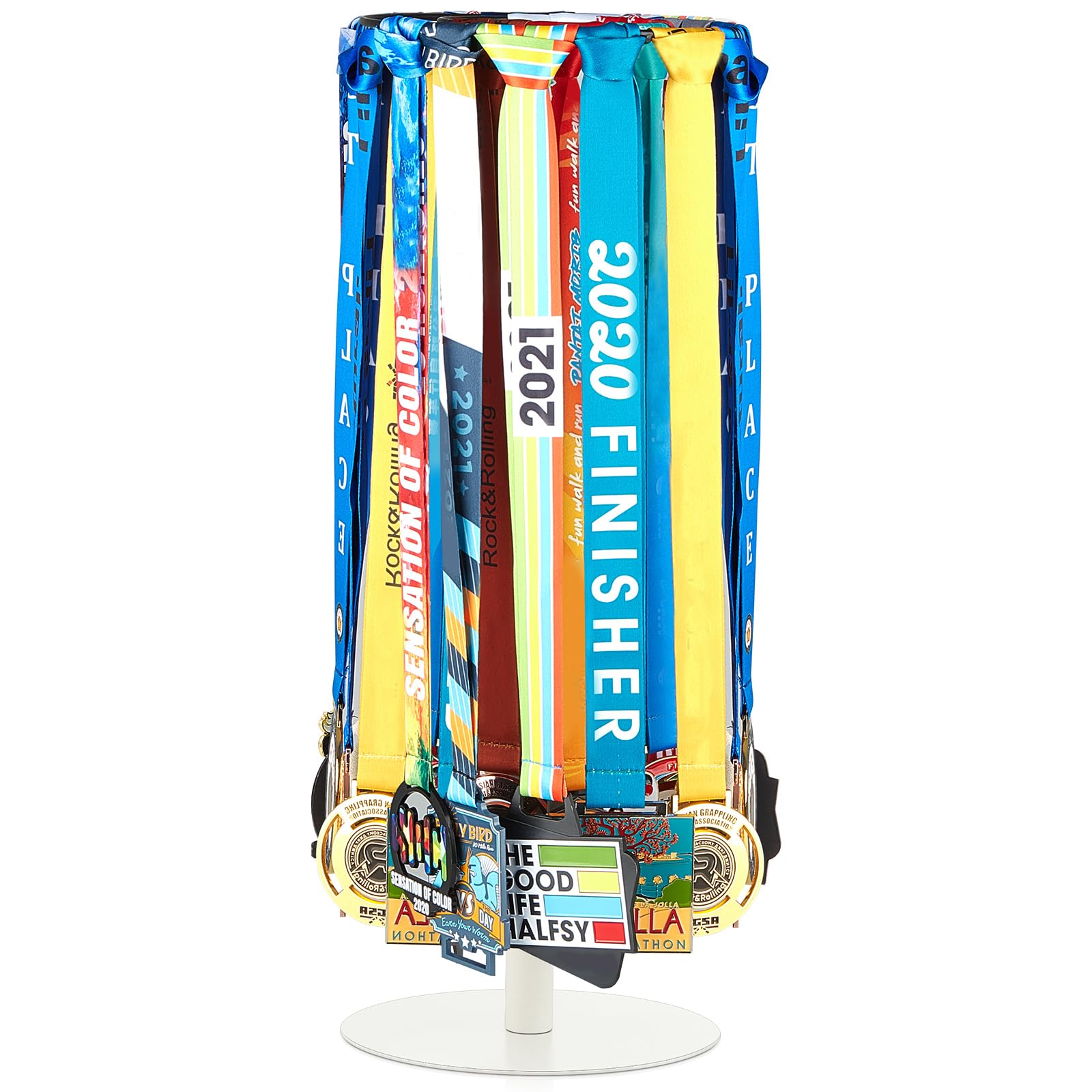 Shimeyao Medal Hanger Display Medal Display Rotatable Medal Holder Rotating Metals Display Rack Adjustable Award Holder Stand for Basketball Running Sports Race, Hold Over 30 Medals