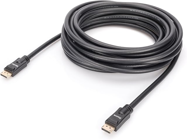 DIGITUS Kabel DisplayPort ze wzmacniaczem  UHD 4K / 60 Hz  10 m  blokada  DisplayPort 1.2  kompatybilny: karta graficzna do gier, monitor