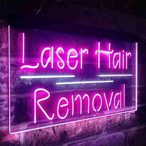 Miniatura 3 de ADVPRO Depilación láser doble color LED neón signo blanco y púrpura 16 x 12 pulgadas st6s43-i3833-wp