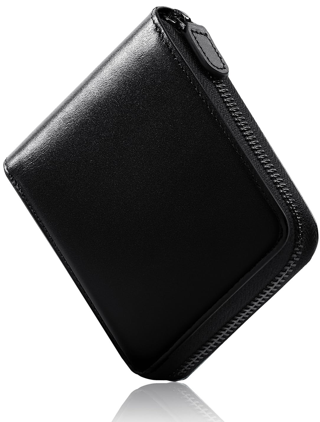 Men's Bi-fold Wallet, Tochigi Japan, Leather, Bifold Wallet, YKK Round Zipper, Made by Top Leather Craftsmen, Folding Wallet, BOX-type Coin Compartment, Skimming Prevention, Bifold, Genuine Leather : 