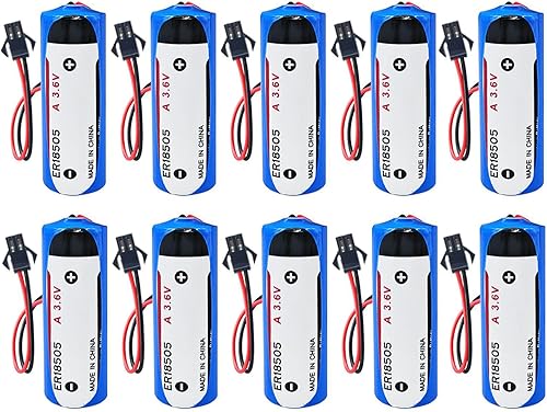 WEIMAA - Paquete de 10 baterías de litio ER18505 de 3.6 V 4000 mAh tamaño A batería de litio primaria con conector SM 10 Pack,1 Paquete,2