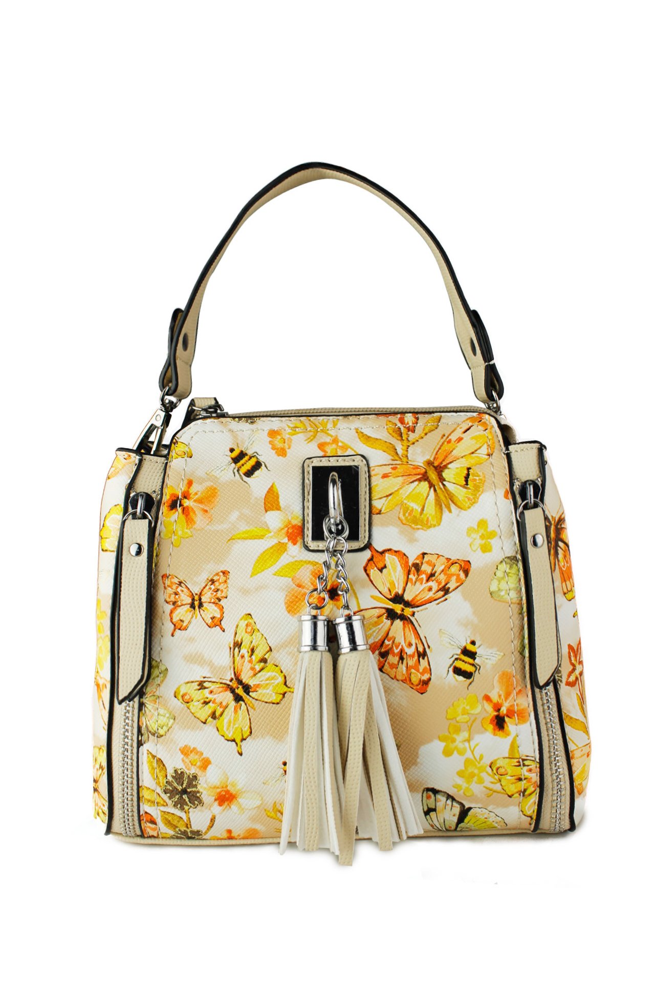 Redfox Women’s Small Floral Butterfly Print Tassel Shoulder Bag 20cmx19cmx10cm