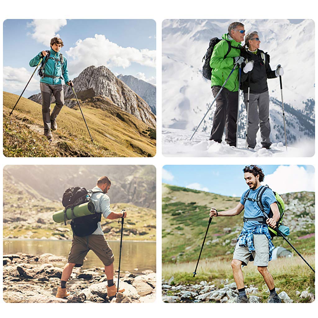 Bâtons de randonnée télescopiques réglables à poignée Ergonomique pour la randonnée, Le Trekking, Le Camping, l'escalade, Les Voyages, 2 pièces
