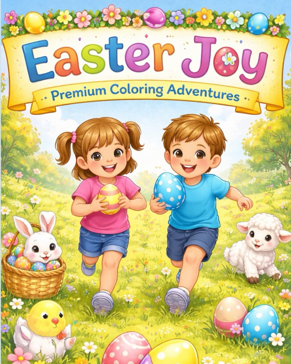Easter Magic: A Coloring Adventure: Fun with Bunnies, Lambs & Easter Eggs for Kids 4-10