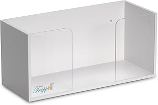 TrippNT 50026 White PVC and Acrylic Single Top Loading Glove Box Holder, 11.5