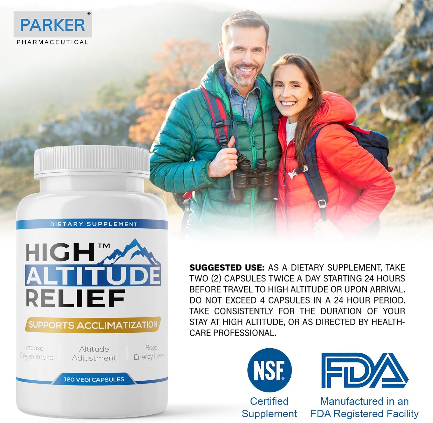 High Altitude Relief (120 ct.) - Colorado's #1 Product for Altitude Sickness Prevention, Reduce The Effects of High Altitude, Arrives in 2-3 Days, Made in The USA