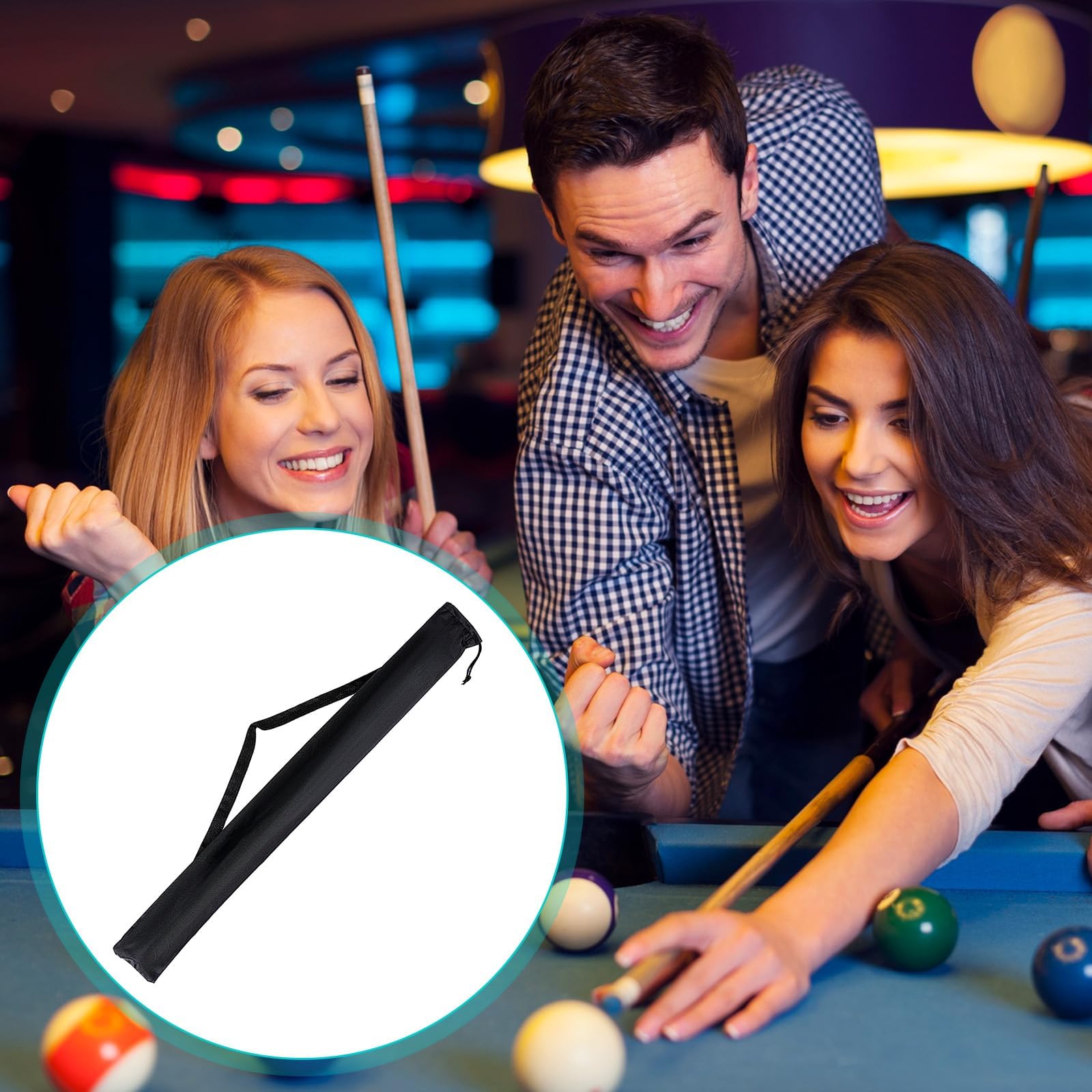Pool Cue Case, 2 Pack Black Billiard Cue Stick Case for Storage and Transport, Durable Pool Stick Bag for Professional and Casual Players, Convenient Carry Solution for Billiards Enthusiasts 4
