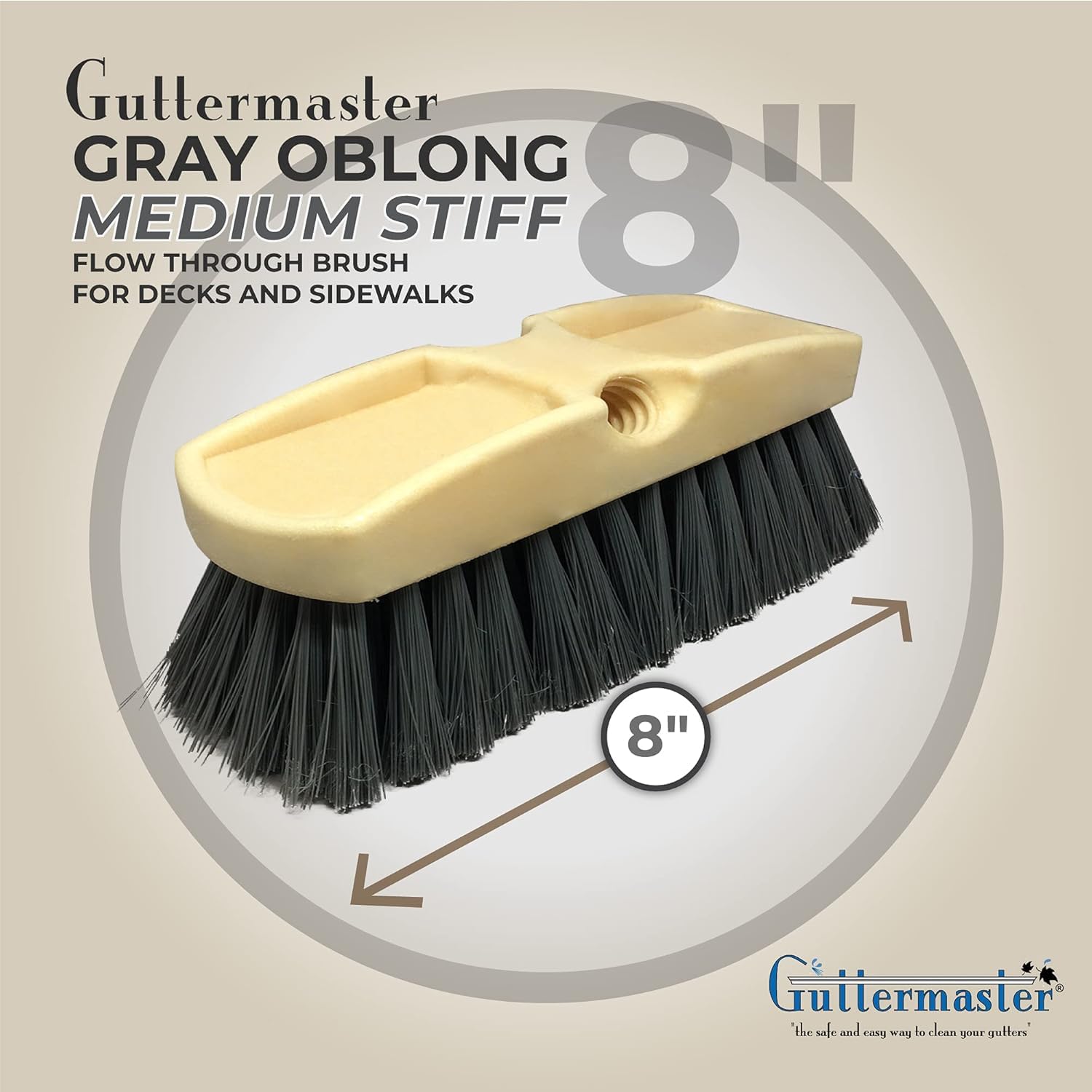 GUTTER MASTER Guttermaster Brosse rectangulaire Gris 20,3 cm