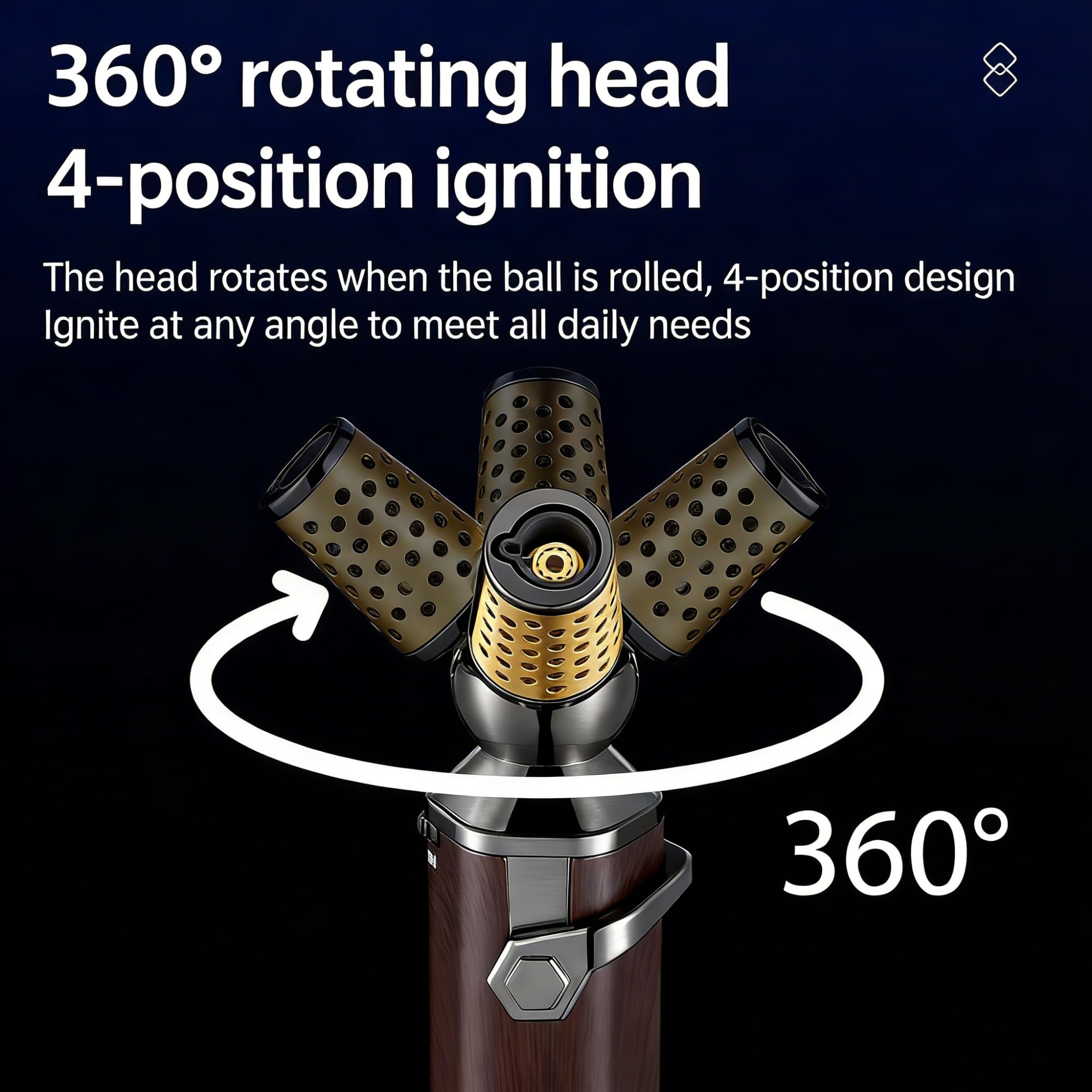 Encendedor de llama de chorro resistente al viento, ajustable, plegable de 360°, para acampar y velas, diseño recargable, gran regalo para hombres (combustible no incluido)