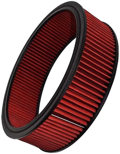 Miniatura 8 de A-Team Performance Elemento filtrante de aire de 14 x 4 pulgadas, fibra de algodón roja, lavable y reutilizable, alto rendimiento de flujo -