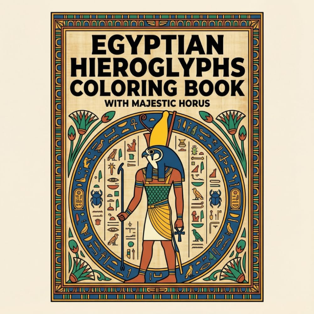 Egyptian Hieroglyphs Coloring Book