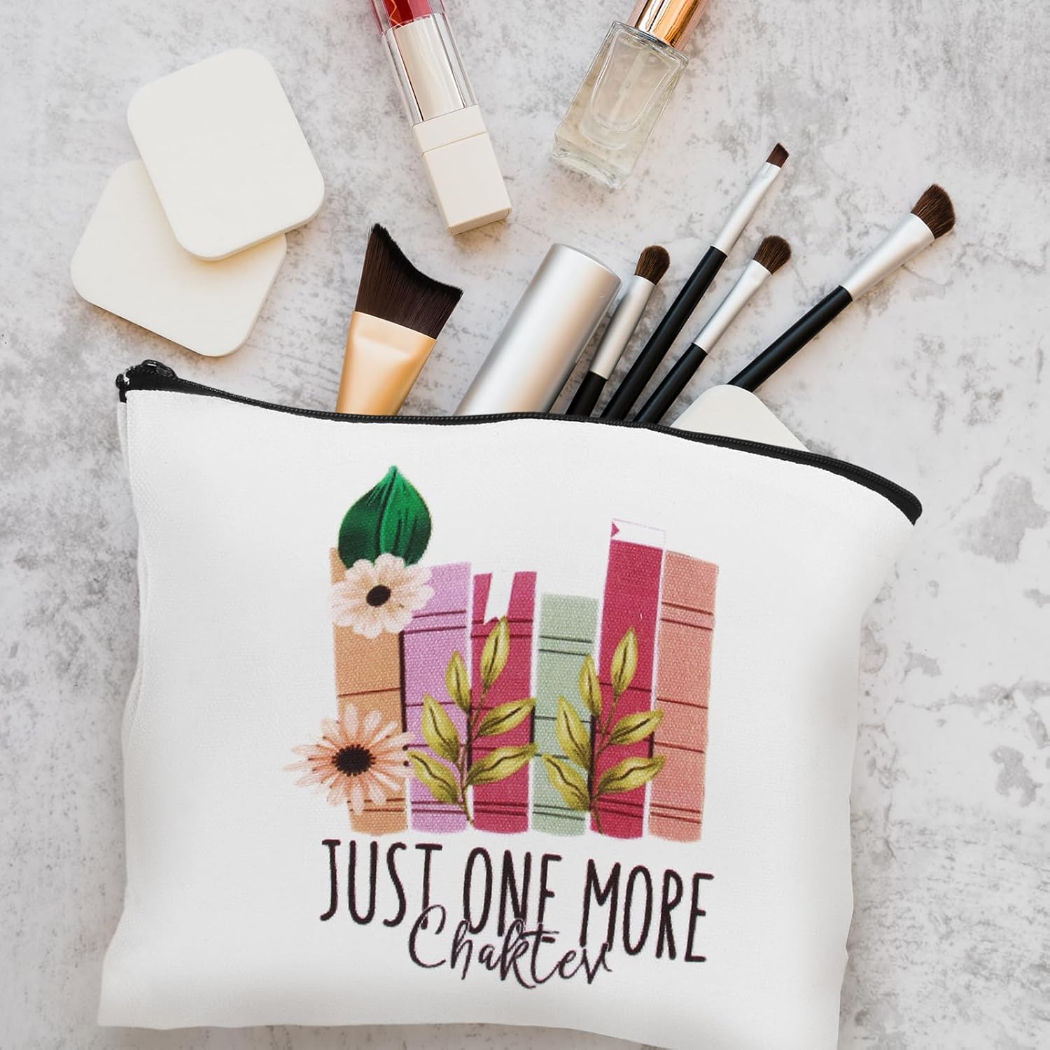 8 Pcs Book Makeup Bag Set,Book Cosmetic Bag with Zipper Pouch for Teen Adult Women Gifts for Books Lover and Club A Perfect Blend of Style and Functionality(Book) - Image 4