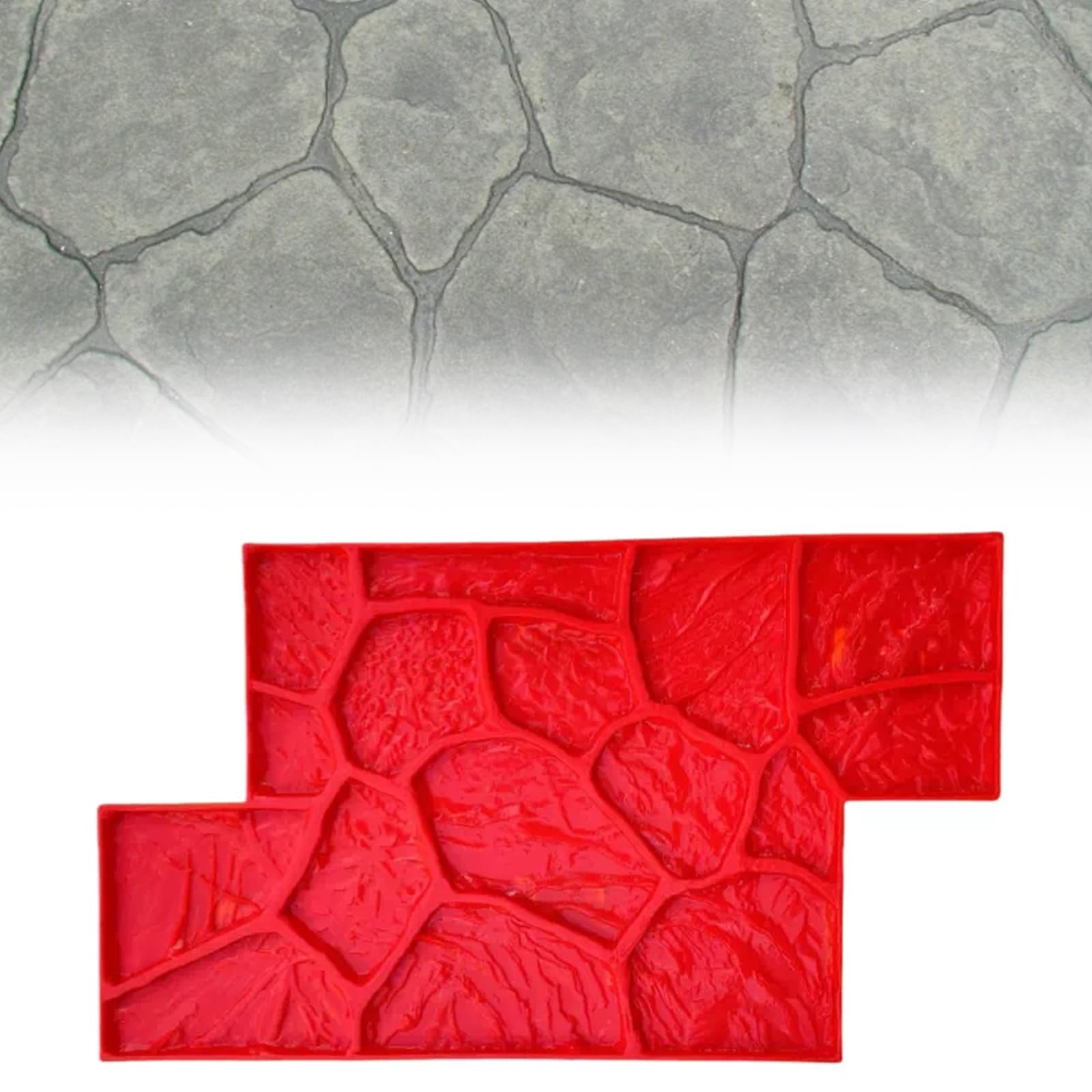 YSFHYAN Irregular Flagstone Texture Tools for Cement Path Molds,Natural Stone Pattern Rubber Texture Mold,Reusable Concrete Paving Mold,60 * 35cm,for Roads and Gardens(Color:A)
