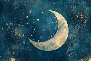 35 Piece Adult Jigsaw Puzzle - Bent Moon and Stars Vintage Nostalgic Jigsaw Puzzle Details Fun Life Puzzle Relaxation