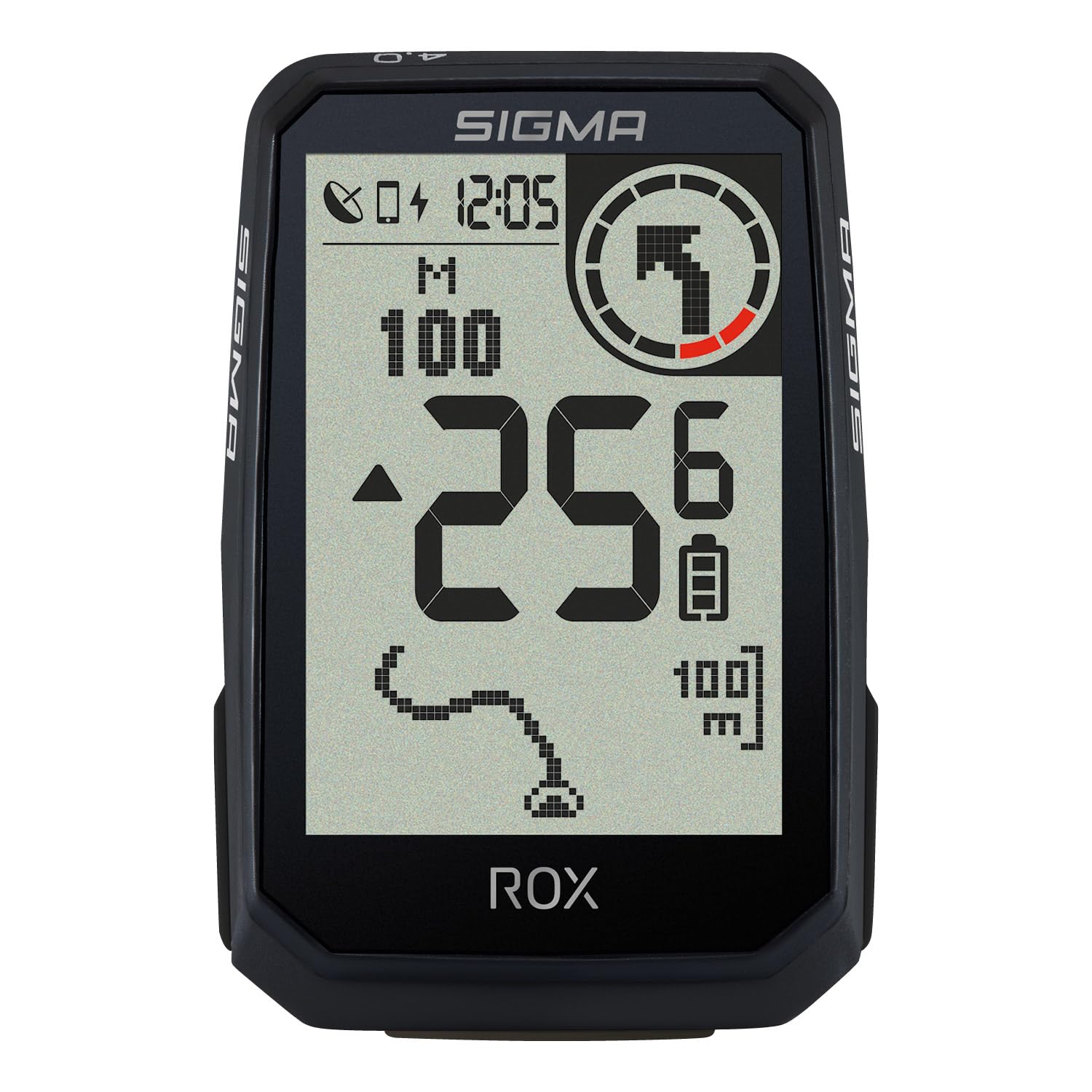 SIGMA ROX 4.0 Endurance Black | 41h d'autonomie de la Batterie | 30 Fonctions comme Le re-​routage & l'altimétrie | Compatibilité E-​Bike | Ant+​&BLE |sans Outil | USB-​C| Ordinateur de vélo sans Fil