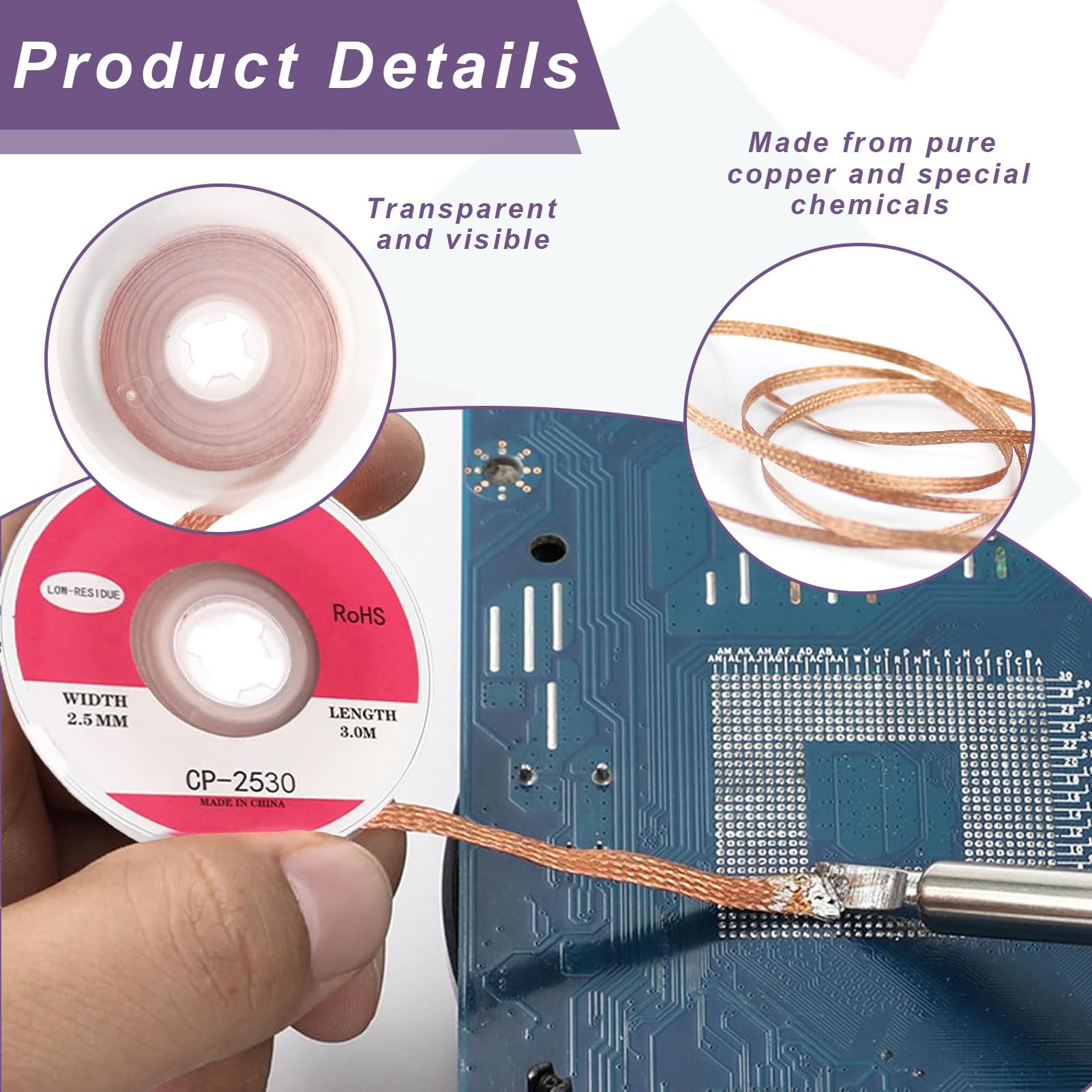 Goobay 45245 Entlötlitze 1mm Reines Kupfer Entlöt Produktbild-Vorschau 12
