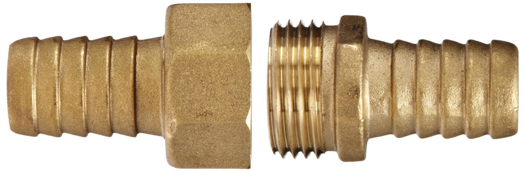 JMF Brass Adapter 5/8 in. Dia. x 1/2 in. Dia. Yellow 1 pk