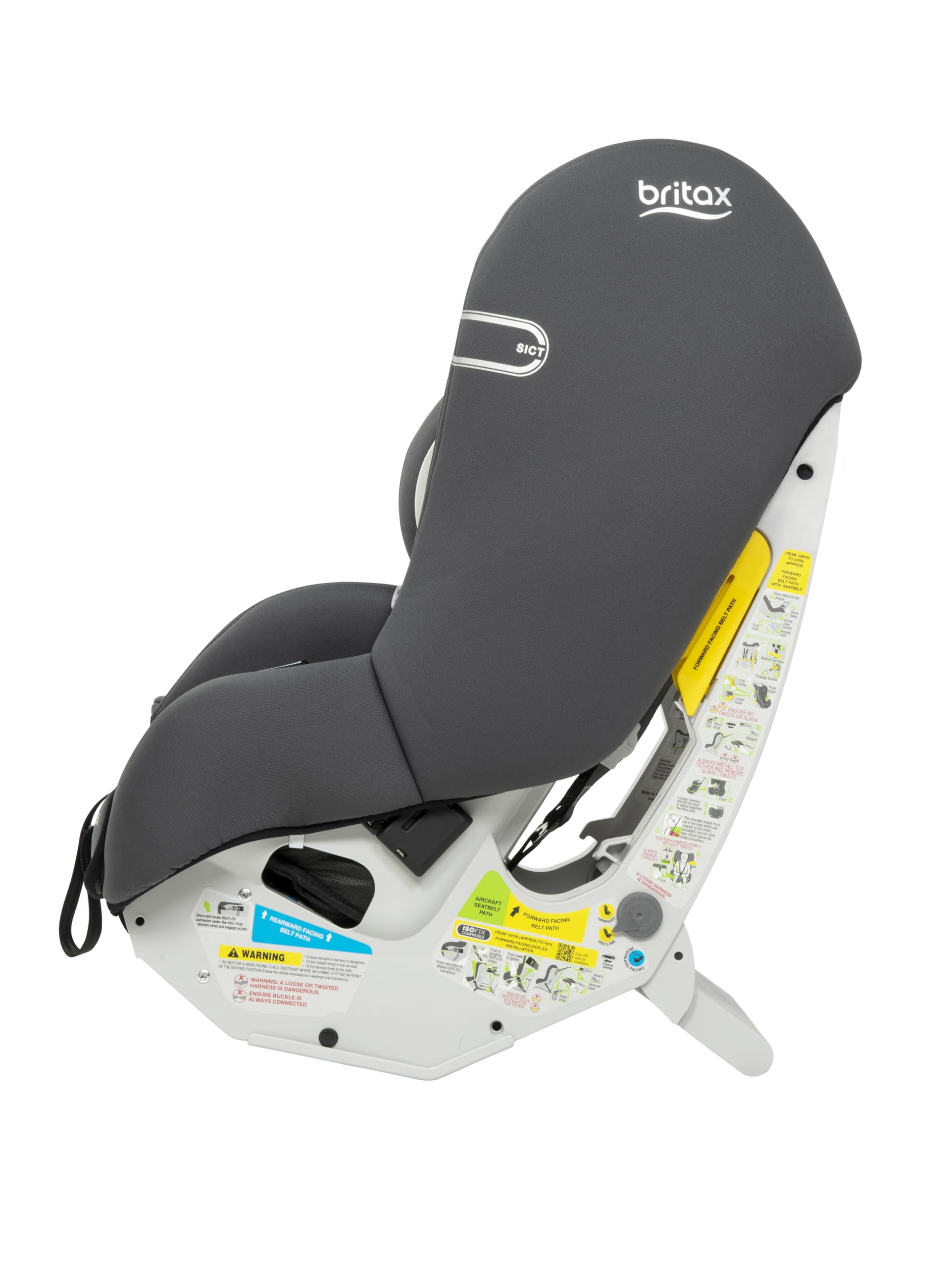 Britax Safe-n-Sound Graphene EA Ifix Convertible Car Seat, Birth to 4 Years (Approx), Extended Rearward Facing, Side Impact Cushion Technology, Adjustable Headrest, Grey (3683) Baby