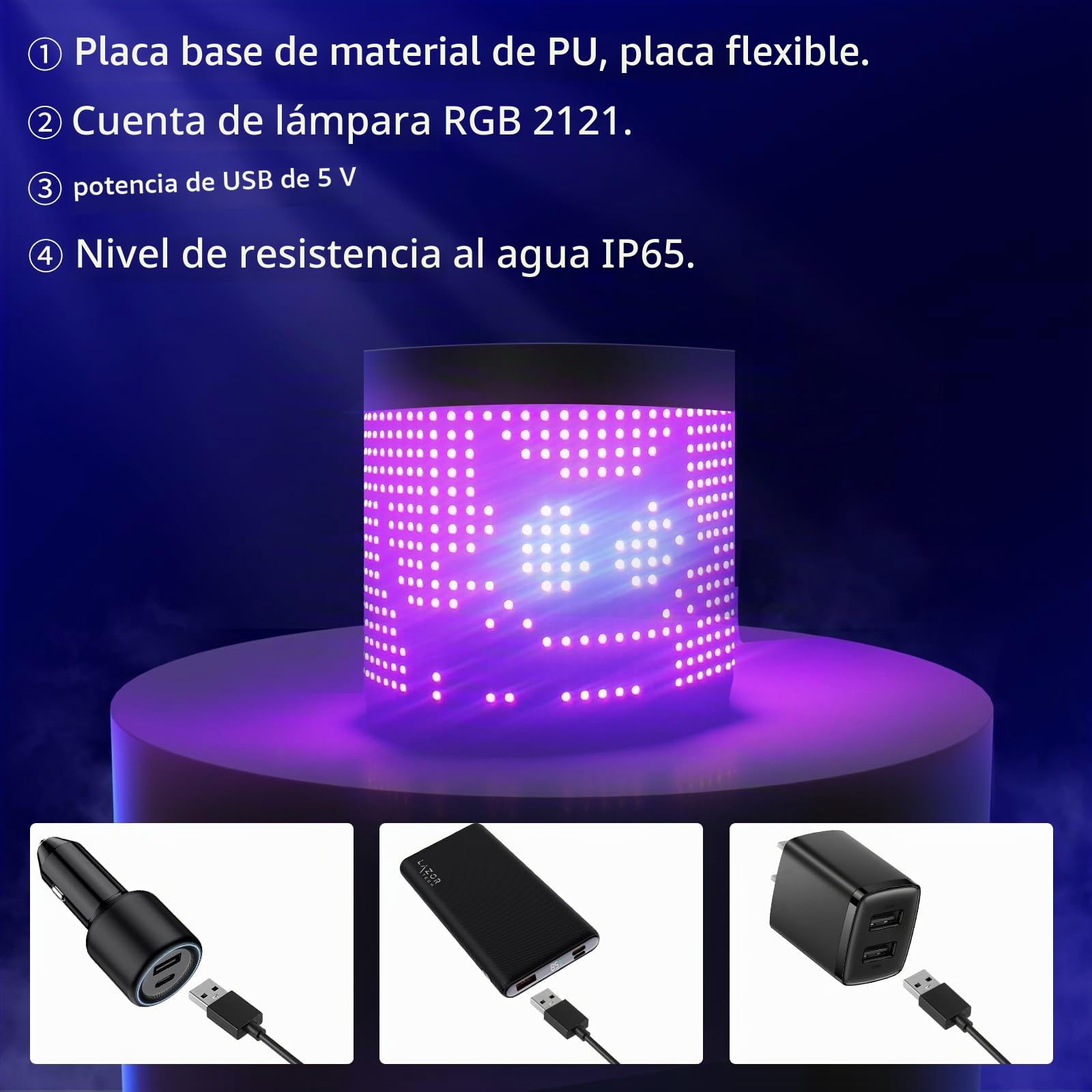 OBEST Letrero LED Programable Flexo, Letrero Animación GRB Bluetooth App