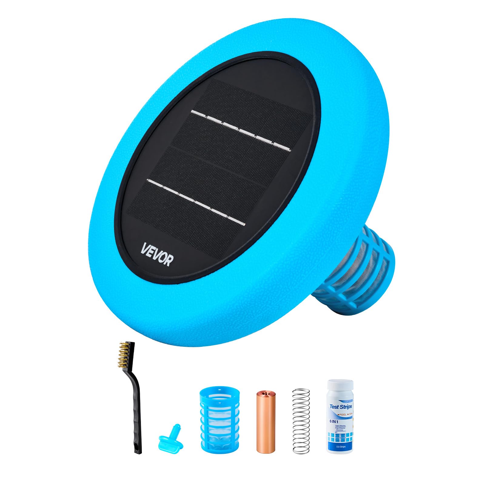 VEVOR Ionizzatore Solare per Piscina Purificatore per Acqua Piscina Purificatore agli Ioni di Rame max. 170343 L, Ionizzatore ad Energia Solare Galleggiante per Piscina Vasca Idromassaggio, Rotondo