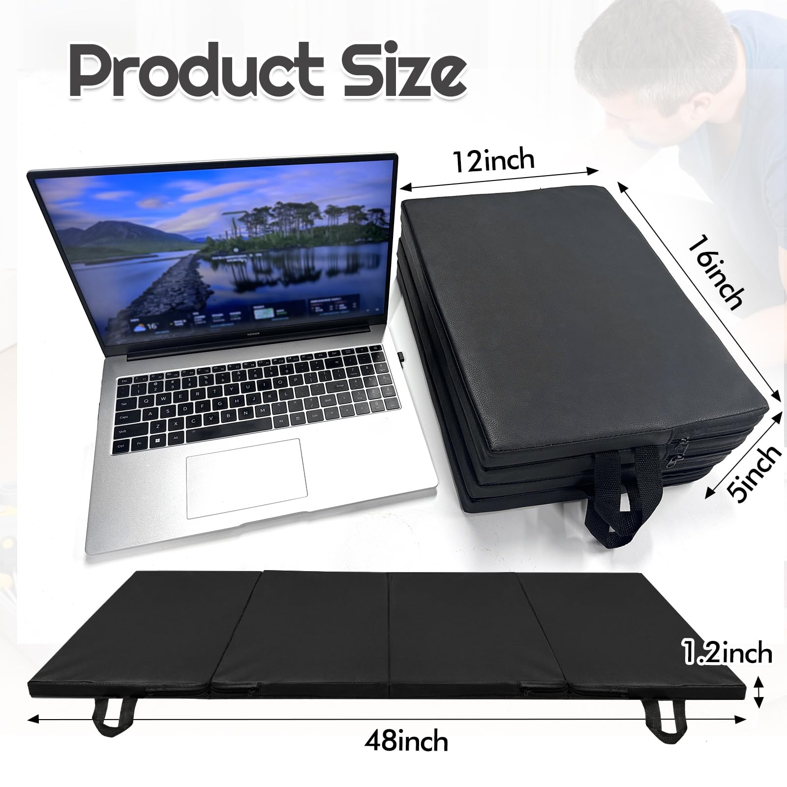 JZHLLA Tapis de mécanicien Pliable, Rembourrage EPE, Surface en Cuir PU, Huile/imperméable, 122 x 40 x 3 cm