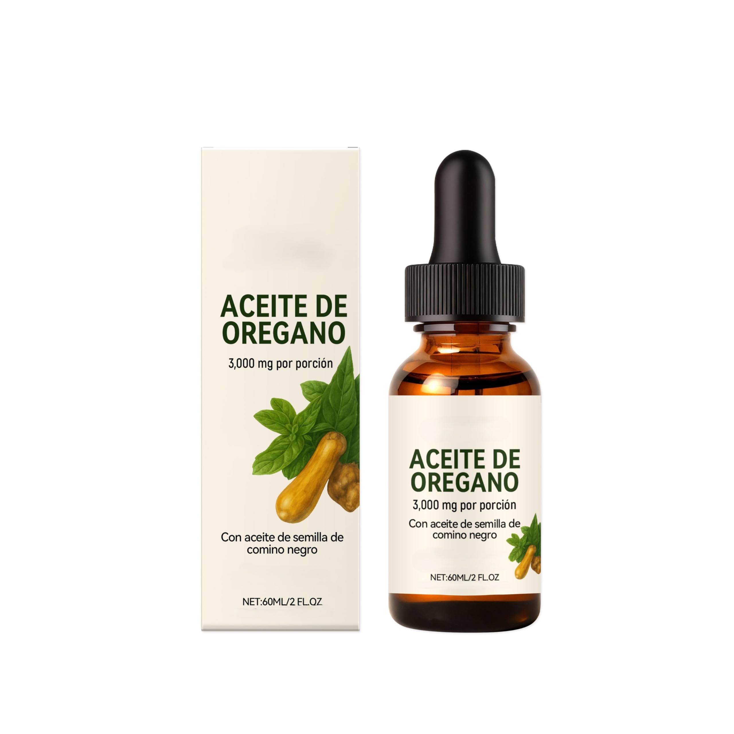 Olio liquido di deorigano|Con olio di semi di cumino nero（2 Fl Oz）|Non OGM, senza glutine|Vitalità quotidiana e supporto energetico,1pcs