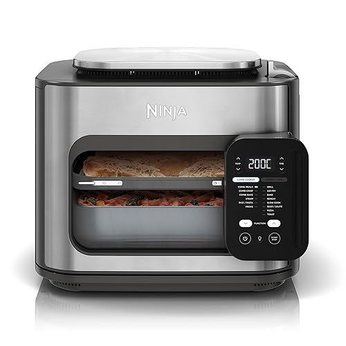 Ninja Combi 12-in-1 Multikocher, Ofen & Heißluftfritteuse, 12 Kochfunktionen, Air Fryer & Grillen Zubereitung in 15 Min*, mit Backblech, Pfanne, Crisper Gittereinsatz, Rezeptanleitung, Grau, SFP700EU. - 12-in-1 - Grau